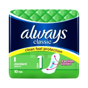 Always Classic Standard Pad Size 1 1pk 10ct