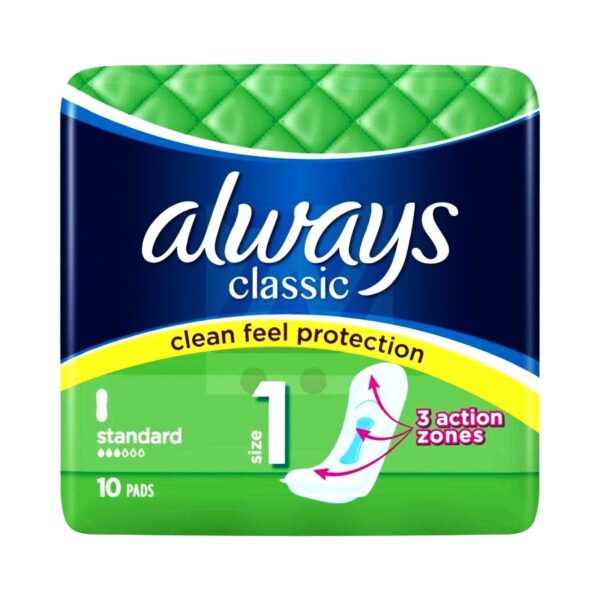 Always Classic Standard Pad Size 1 1pk 10ct