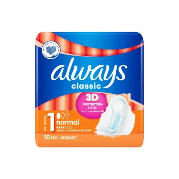 Always Classic Normal Pad Size 1 1pk 10ct