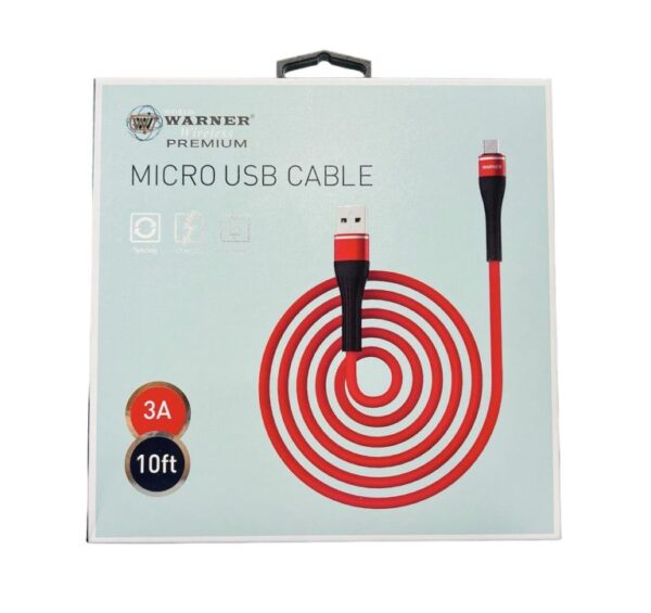 Warner Wireless Premium Micro USB Cable 10ft